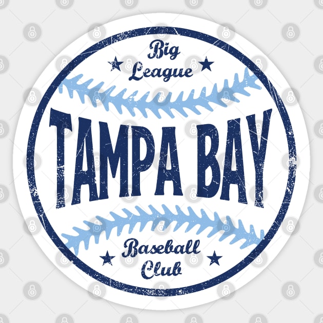 Tampa Bay Retro Big League Baseball - Navy Sticker by KFig21